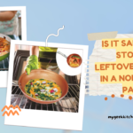 Is it safe to store leftover food in a nonstick pan